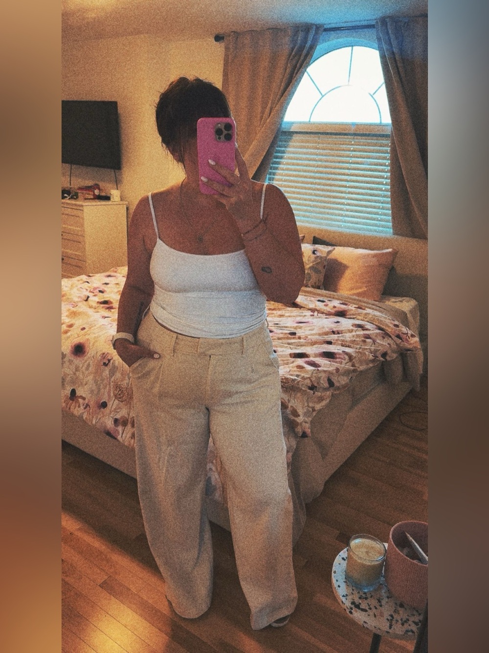 American Eagle Dreamy Drape Wide Leg Trouser | Cream | Size 14